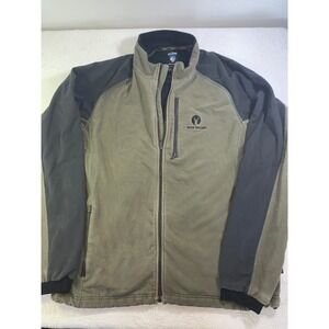 Kuhl Mens XL Deer Valley Full Zip Jacket Olive Green Waffle Grid Fleece Jacket